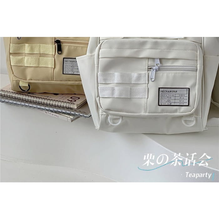 Bread Embroidered Top Handle Backpack / Charm / Set