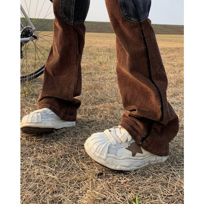 Brown Cowboy Wide Leg Jeans