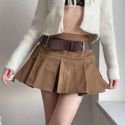 Brown Fashionable Mini Skirt