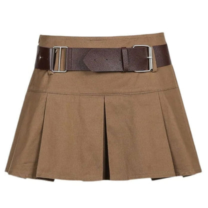 Brown Fashionable Mini Skirt - S