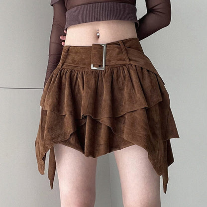 Brown Y2K Cord Skirt