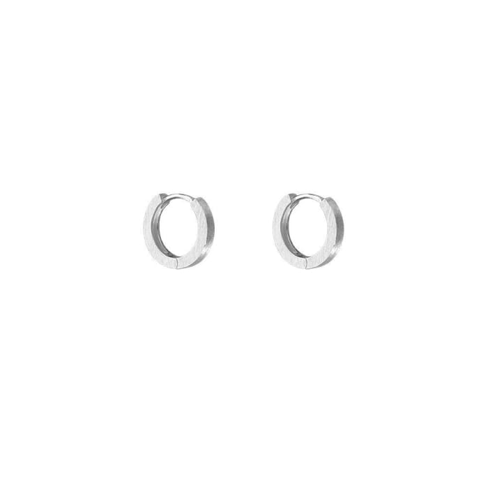 Brushed Alloy Open Hoop Earring