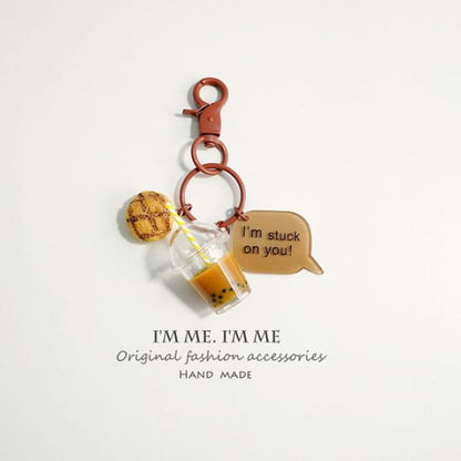 Bubble Milk-Tea Bag Charm / Key Ring - Coffee / One Size