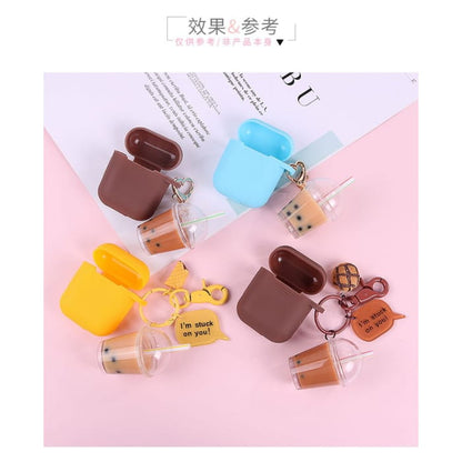 Bubble Tea Resin Keyring - Q114-01 - Yellow & Khaki