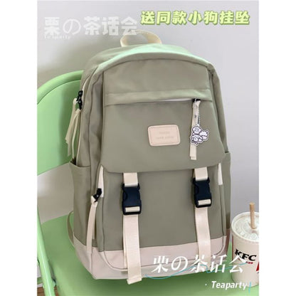 Buckle Waterproof Backpack - Without Charm - Light Green