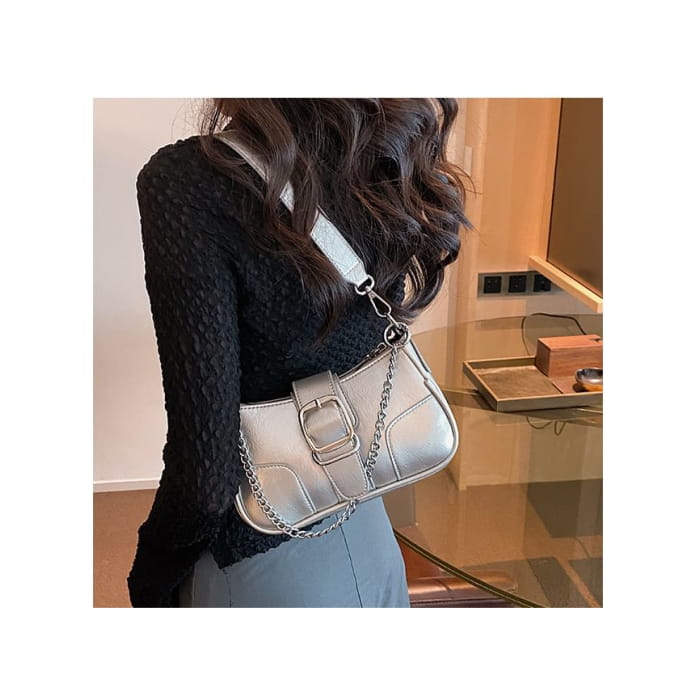 Buckled Chain Shoulder Bag