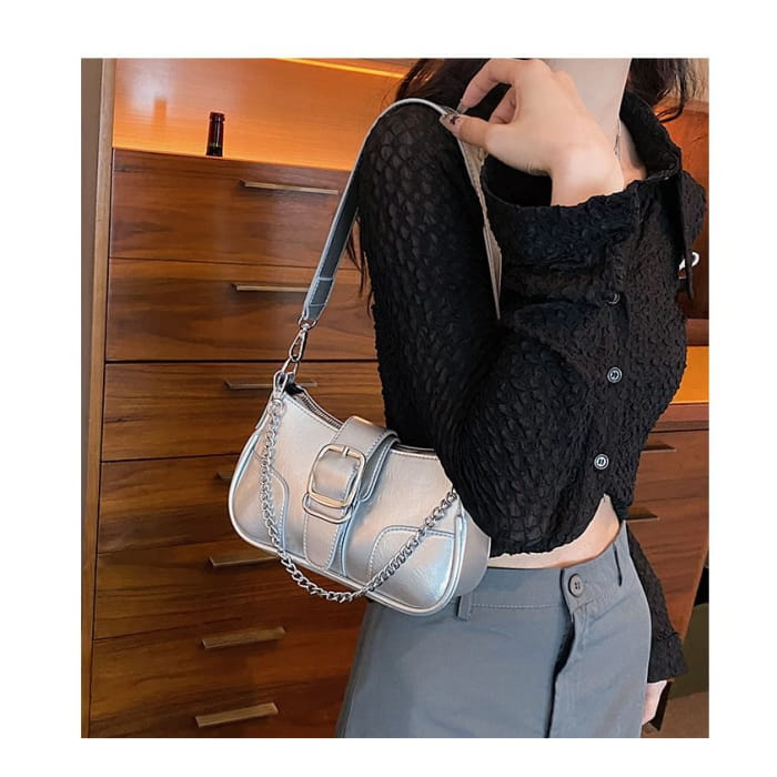 Buckled Chain Shoulder Bag