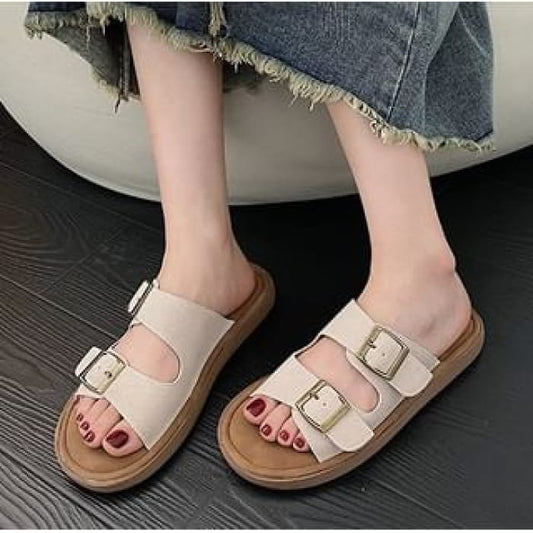 Buckled Slide Sandals