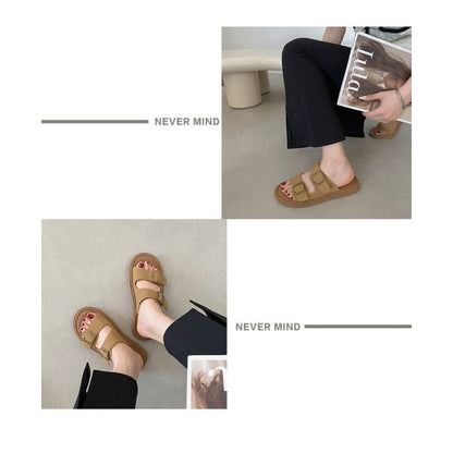 Buckled Slide Sandals