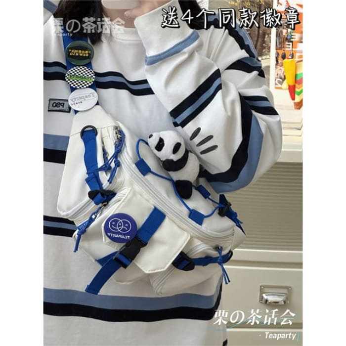 Buckled Waist Bag / Charm / Set - With Panda - Off-White