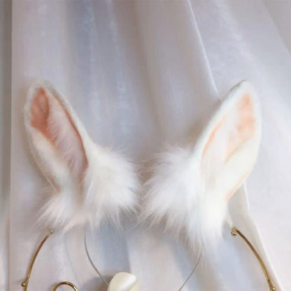 Bunny Ears Tail Headband Accessory - One Size