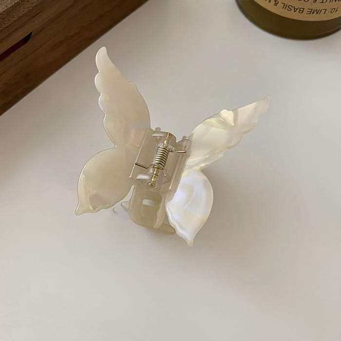 Butterfly Acetate Hair Clamp - Beige / One Size