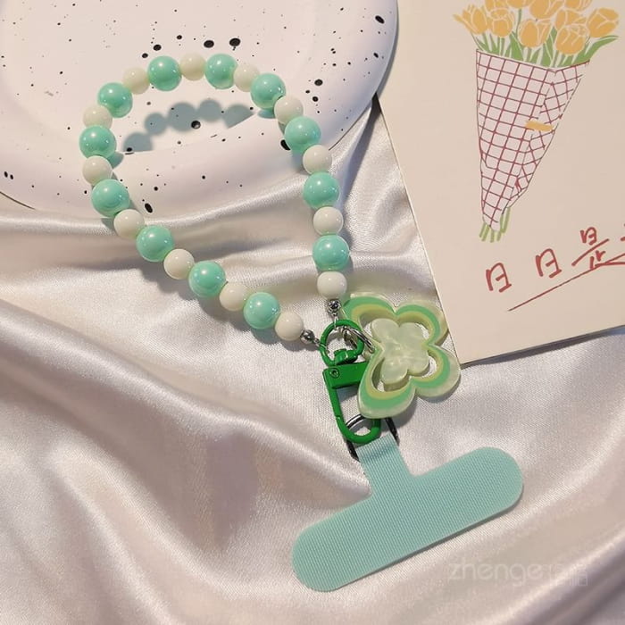 Butterfly Bead Phone Strap with Lanyard Pad - Accessories