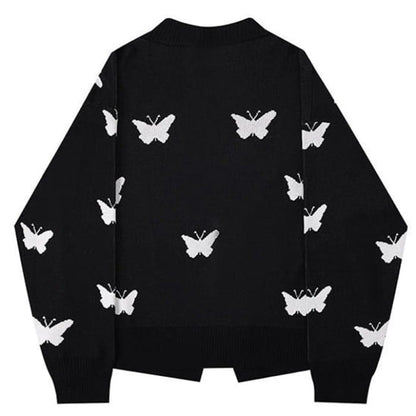 Butterfly Black Cardigan - Free Size