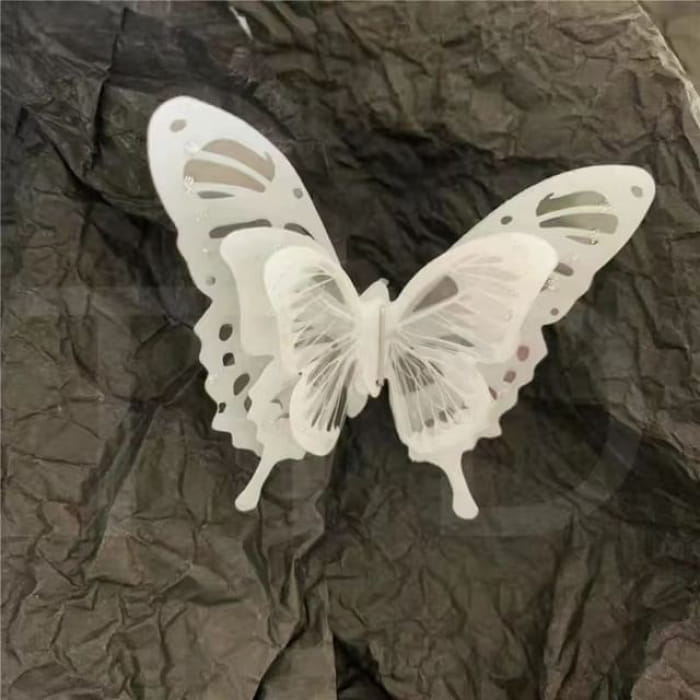 Butterfly Drop Hook Earring / Hair Clip / Ring - White