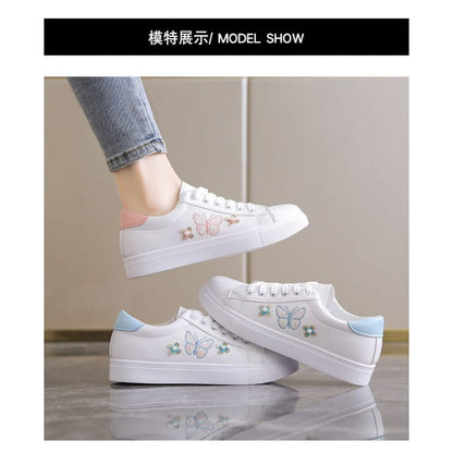 Butterfly Lace Up Sneakers