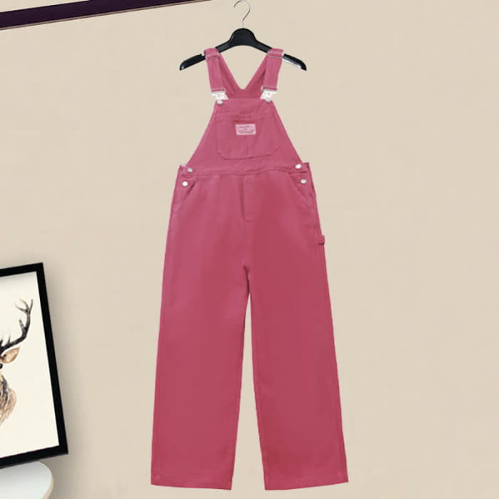 Butterfly Lertter Embroidery Lapel Crop Top Denim Overalls