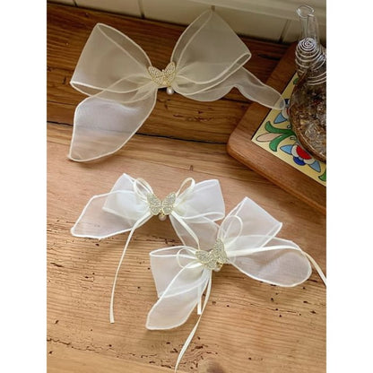 Butterfly Mesh Bow Hair Clip / Set (Various Designs) - 1