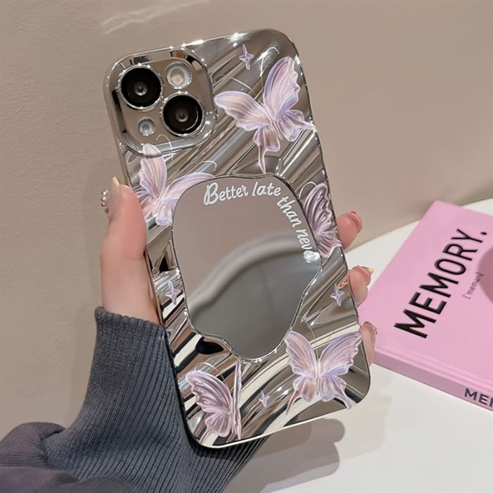 Butterfly Mirrored Phone Case - iPhone 15 Pro Max / 14 / 13