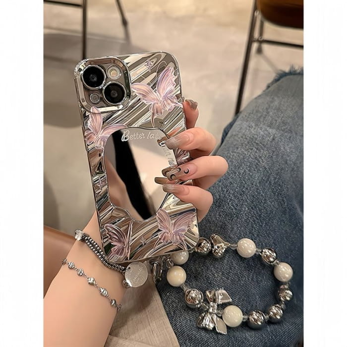 Butterfly Mirrored Phone Case - iPhone 15 Pro Max / 14 / 13