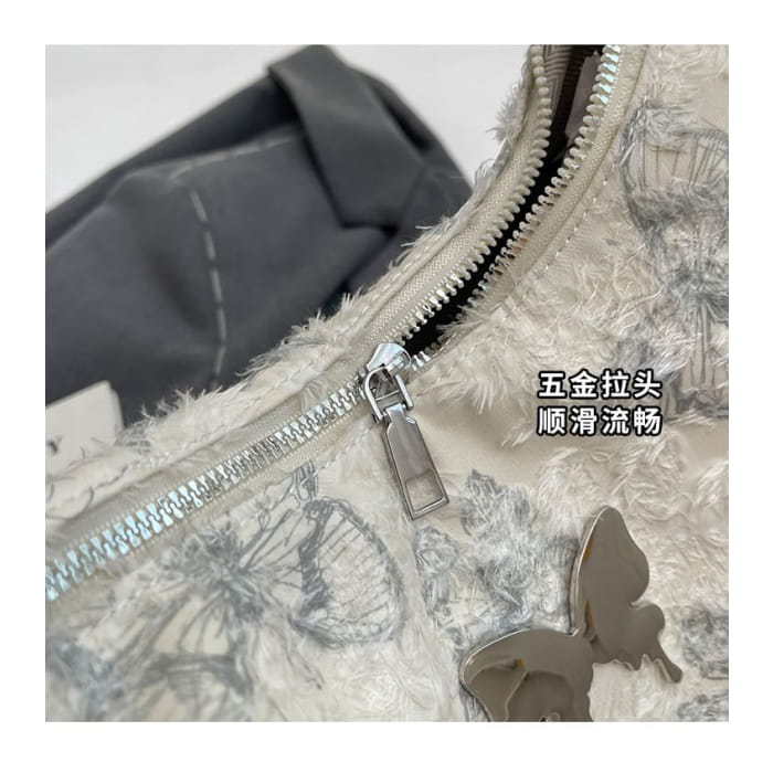 Butterfly Print Chain Strap Crossbody Bag