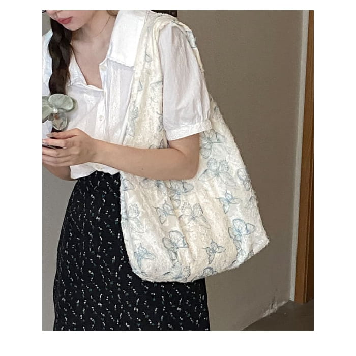 Butterfly Print Fabric Tote Bag