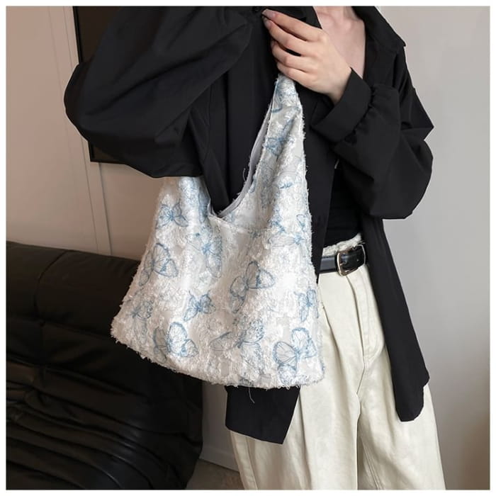 Butterfly Print Tote Bag