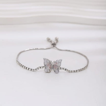 Butterfly Rhinestone Alloy Bracelet