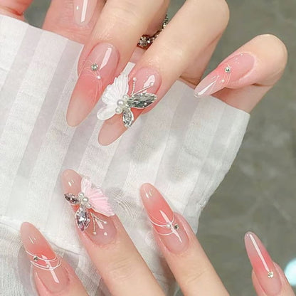 Butterfly Rhinestone Press On Nail - Accessories