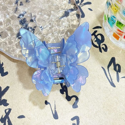 Butterfly Ribbon Hair Claw Clip - Blue / One Size