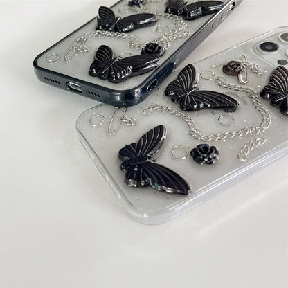 Butterfly with Chain iPhone Case - IPhone