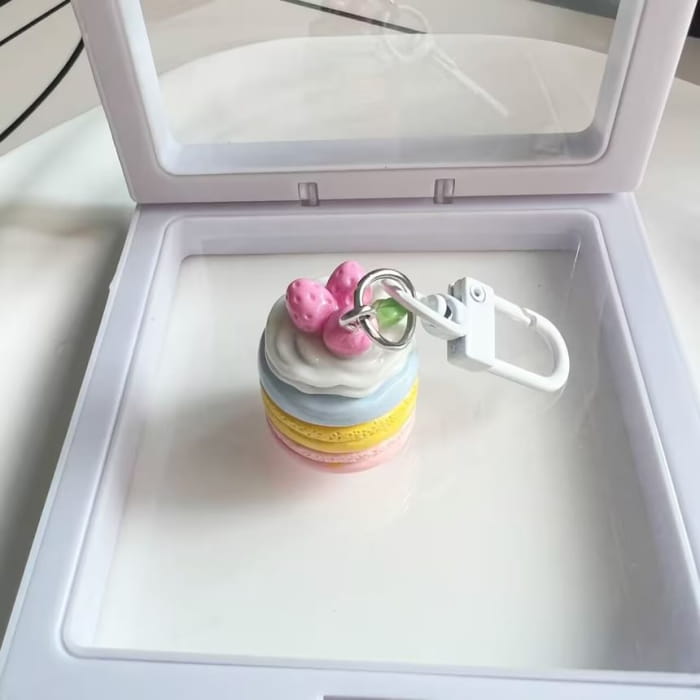 Cake Bag Charm Keyring (Various Designs) - Rainbow - Pink