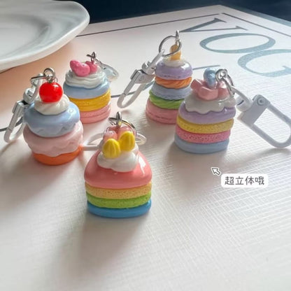 Cake Bag Charm Keyring (Various Designs) - Rainbow - Pink