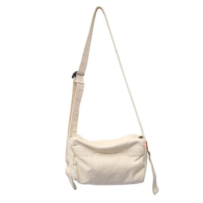 Canvas Crossbody Bag - White / One Size