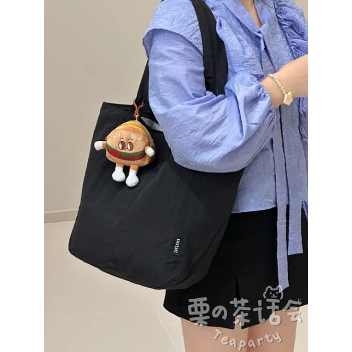 Canvas Plain Tote Bag / Charm / Set - With Hamburger