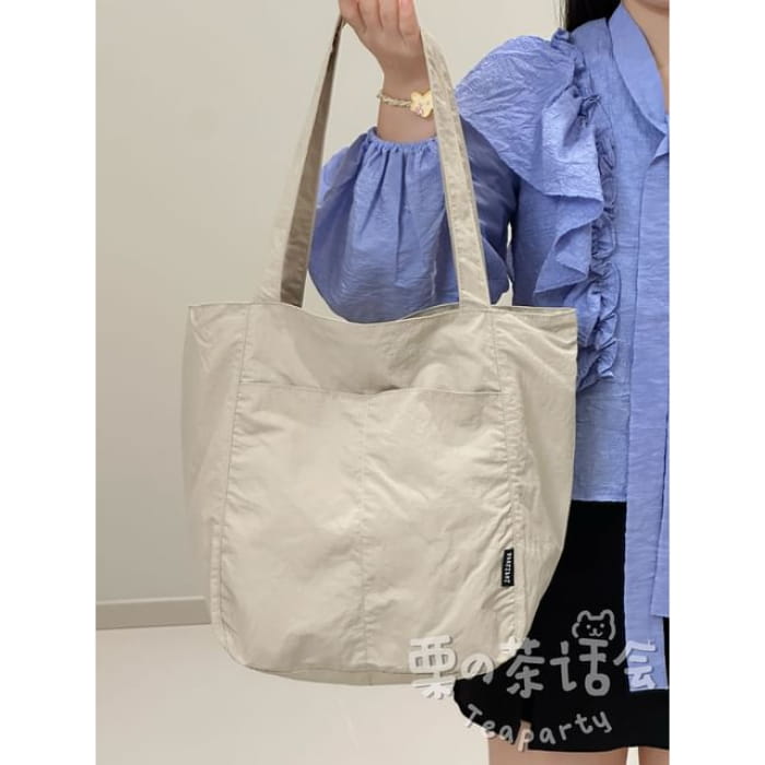 Canvas Plain Tote Bag / Charm / Set - Without - Off-White