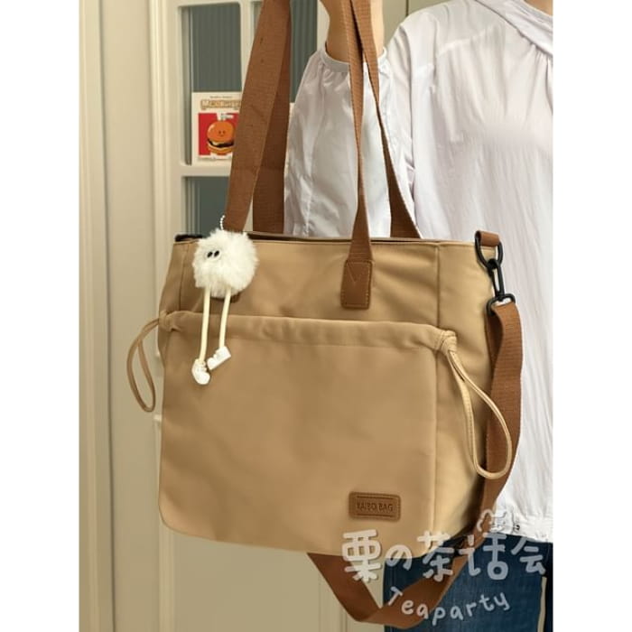 Canvas Tote Bag / Charm / Set - With Ball - Brown / One Size