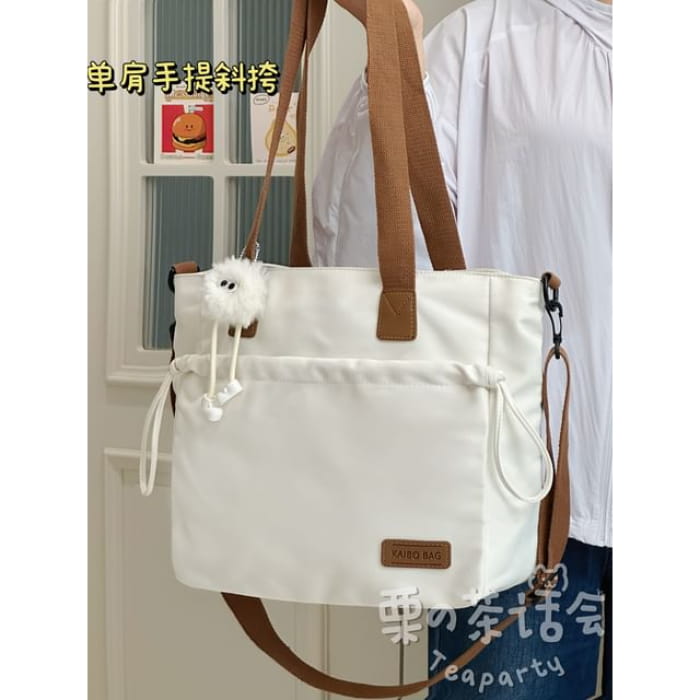 Canvas Tote Bag / Charm / Set - With Ball - White / One Size