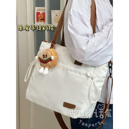 Canvas Tote Bag / Charm / Set - With Hamburger - White