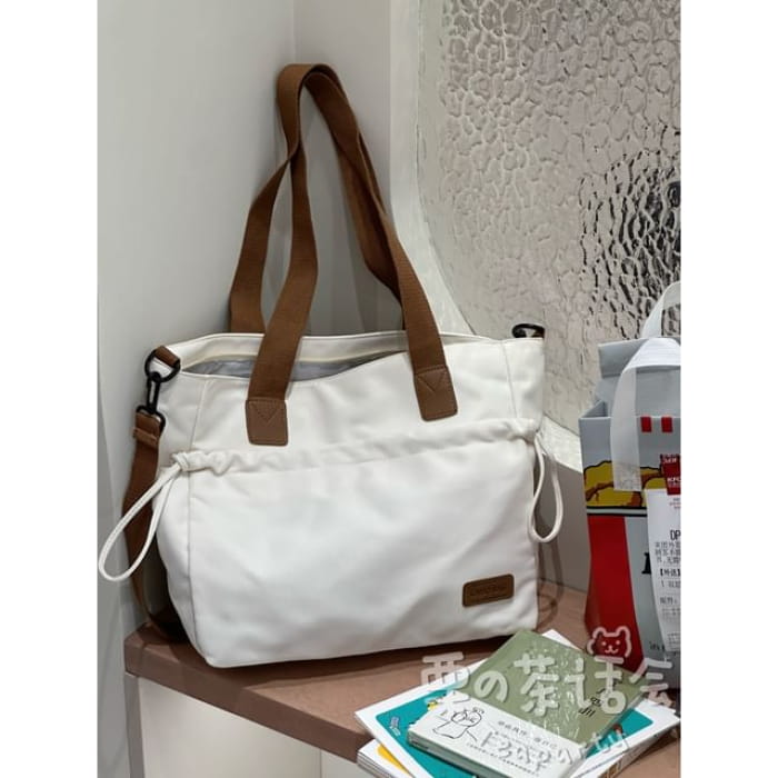 Canvas Tote Bag / Charm / Set - Without - White / One Size