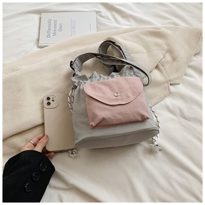 Canvas Two Tone Bucket Bag