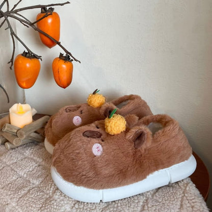 Capybara Fluffy Slippers