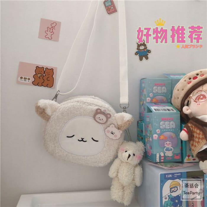 Cartoon Crossbody Bag / Charm / Set - With Bear - Sheep