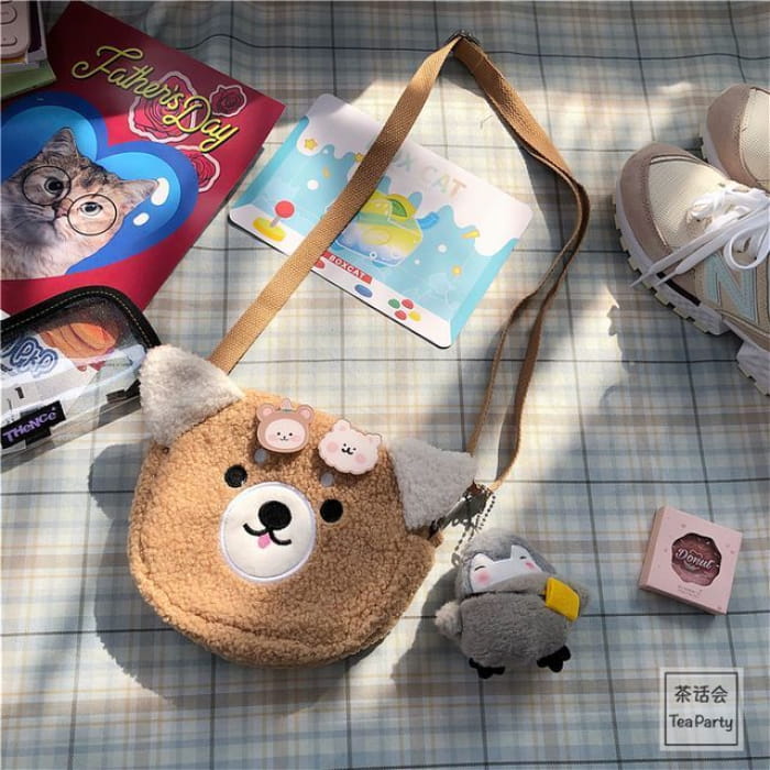 Cartoon Crossbody Bag / Charm / Set - With Penguin - Dog