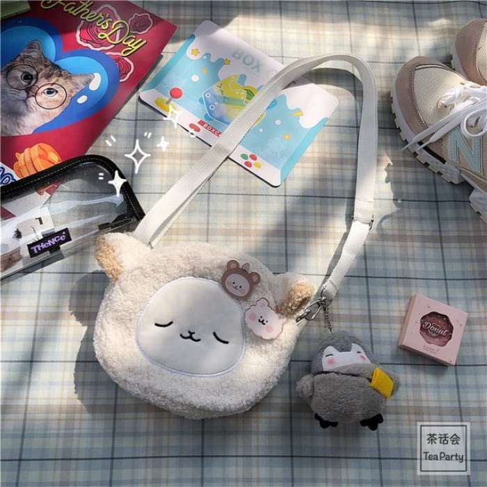 Cartoon Crossbody Bag / Charm / Set - With Penguin - Sheep