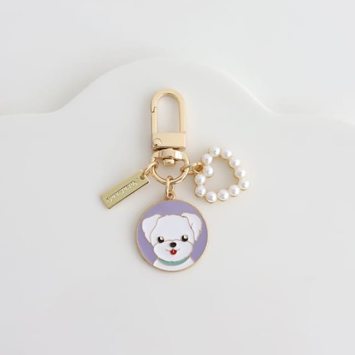 Cartoon-Dog Key Ring - Maltese / One Size