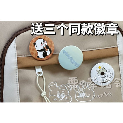 Cartoon Embroidered Color Block Backpack / Bag Charm / Coin