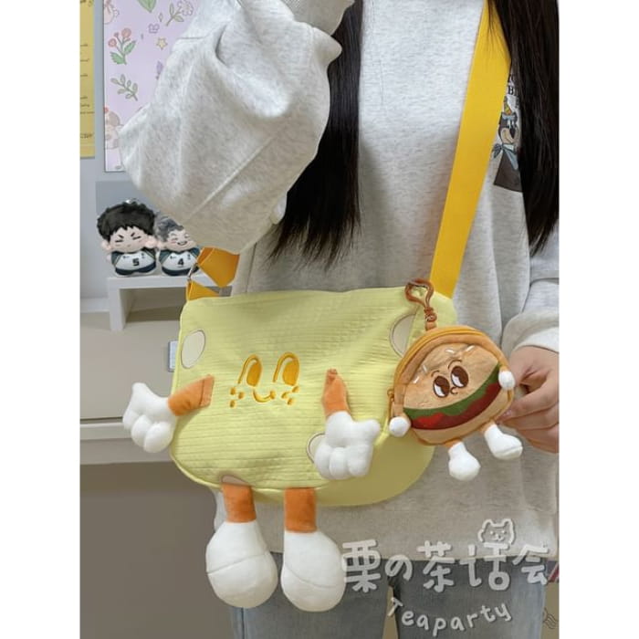 Cartoon Embroidered Crossbody Bag / Charm / Coin Purse