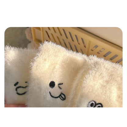 Cartoon Embroidered Fluffy Socks / Set