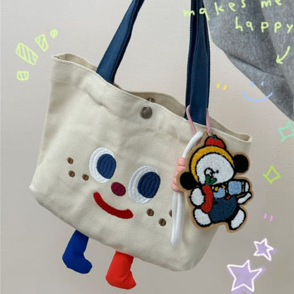 Cartoon Embroidered Lunch Bag / Charm / Set